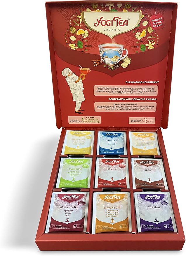 YOGI TEA Selection Box, Geschenkbox für Frauen, Kräutertee Schoko