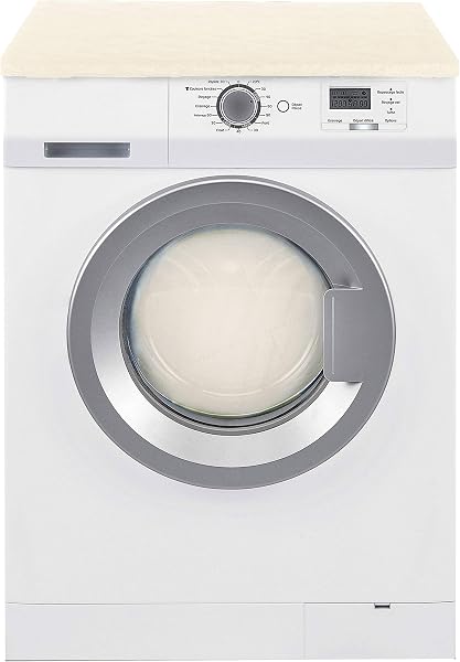 Brandsseller Copertura 60x60 cm per lavatrice e asciugatrice – Fodera protettiva con elastico – Telo di protezione imbottito – Bianco Crema - 2