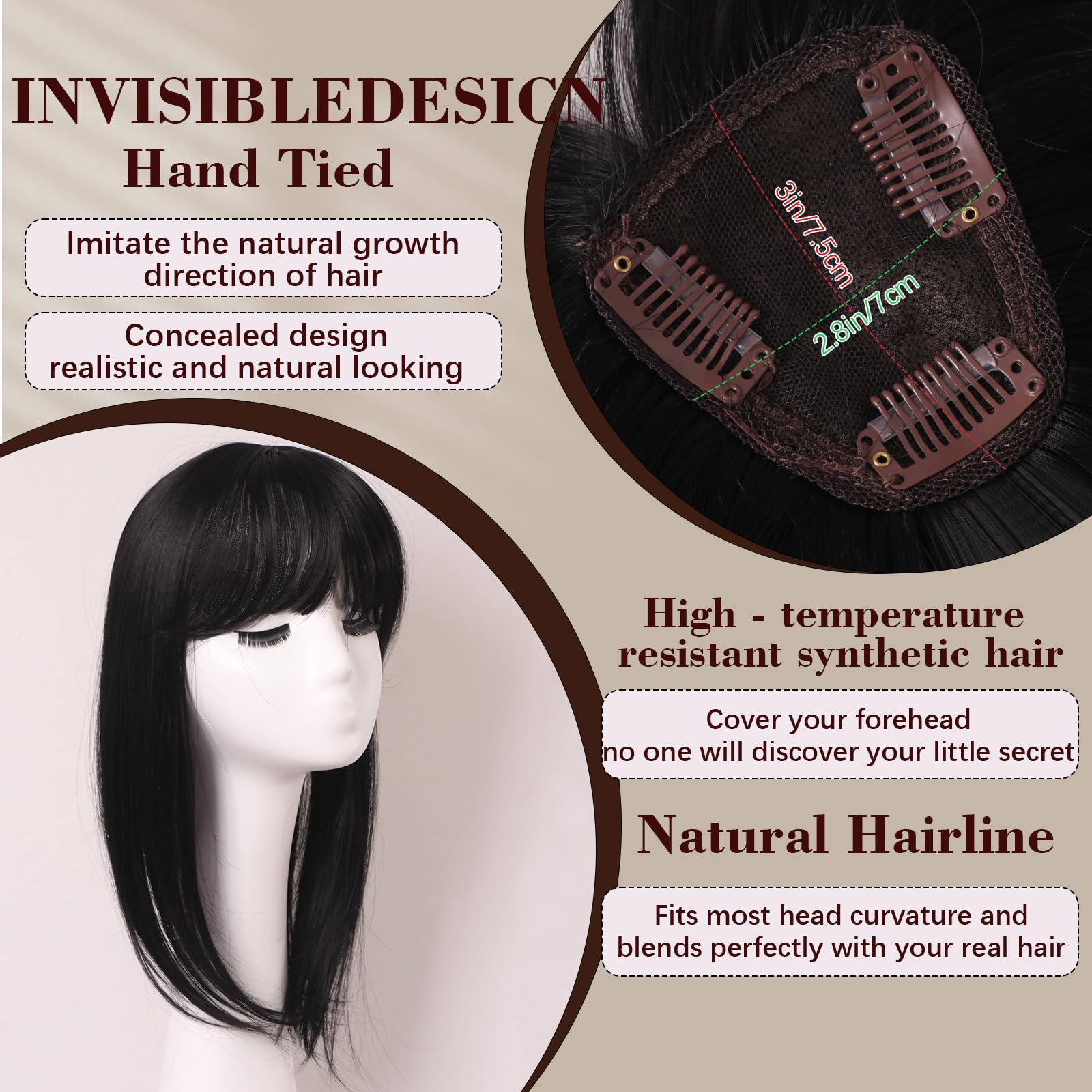 Amazon.com : CROWN GUIDE Hair Toppers for Women with  display picture 3