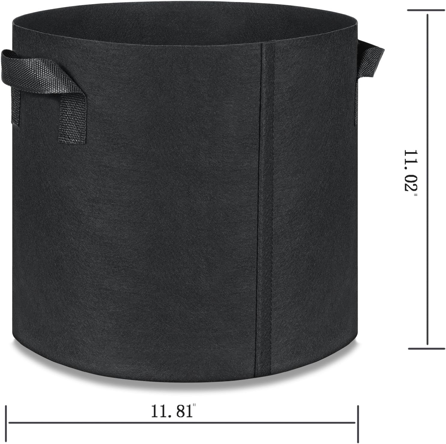 Grow Bags, Fabric Planter, 5-Pack 5 Gallon Flower Plant Hydroponic Aeration Fabric Pot Container with Handles (Black)
