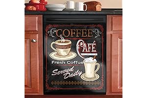 Elegant Dishwasher Cover with Coffee-Inspired Design