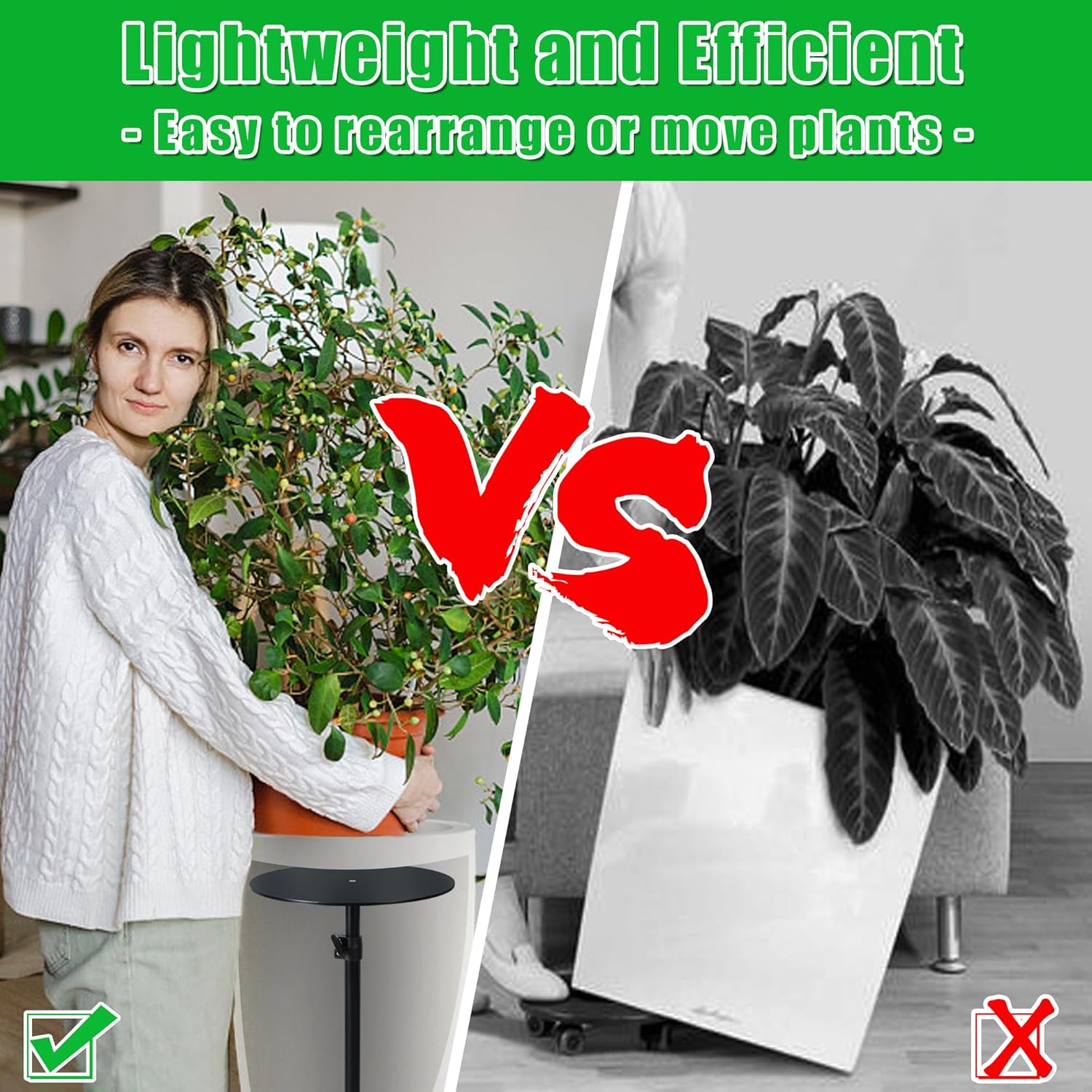 Adjustable Plant Risers for Inside Pots, 11-20" Rise Planter Insert Filler for Large Pots, Plant Lift Inserts Pot Risers for Indoor Outdoor Tall Taper Planter Container (6" 8" 10" Base Top, Set of 2)