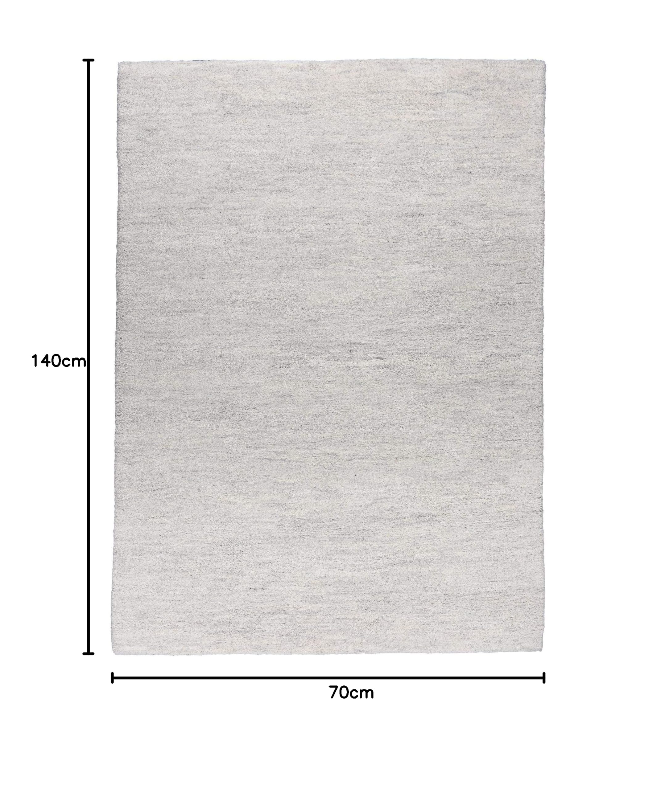 Tapis Laine Blanc Faouar 120x190 (Noué main, unique, Tunisie