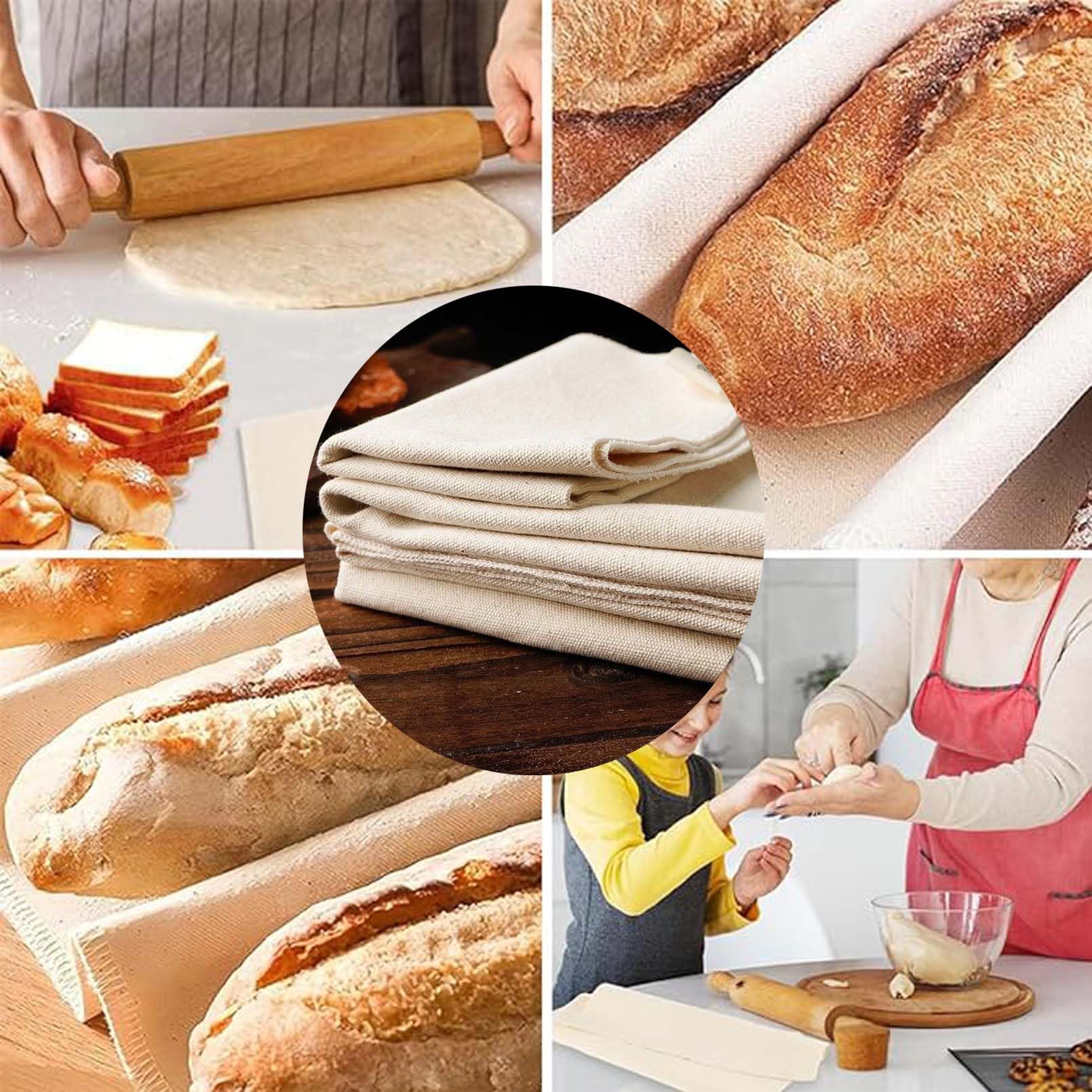 Panno Per Lievitazione Pane In Cotone E Lino - Telo Rotondo Riutilizzabile Traspirante - Per Cestini Banneton E Utensili Da Forno - 4