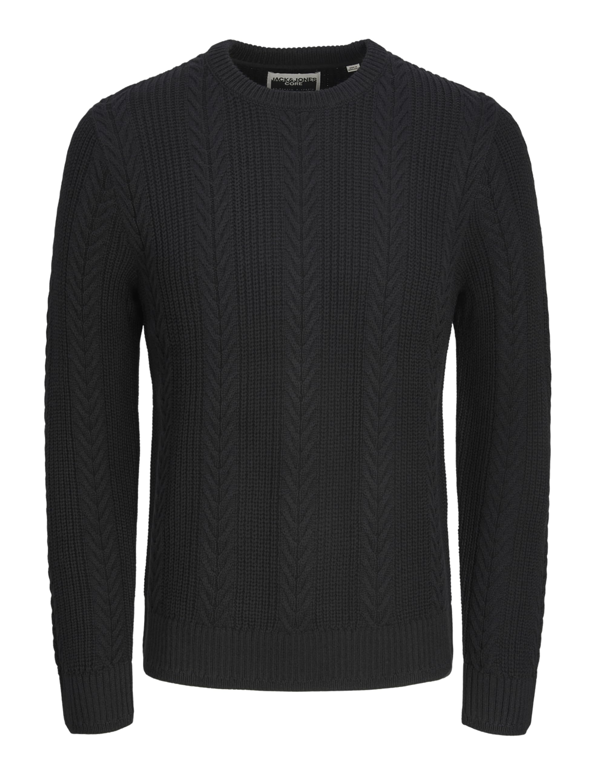 JACK & JONES Men's Jcocipher Knit Crew Neck Jumper, Black, L