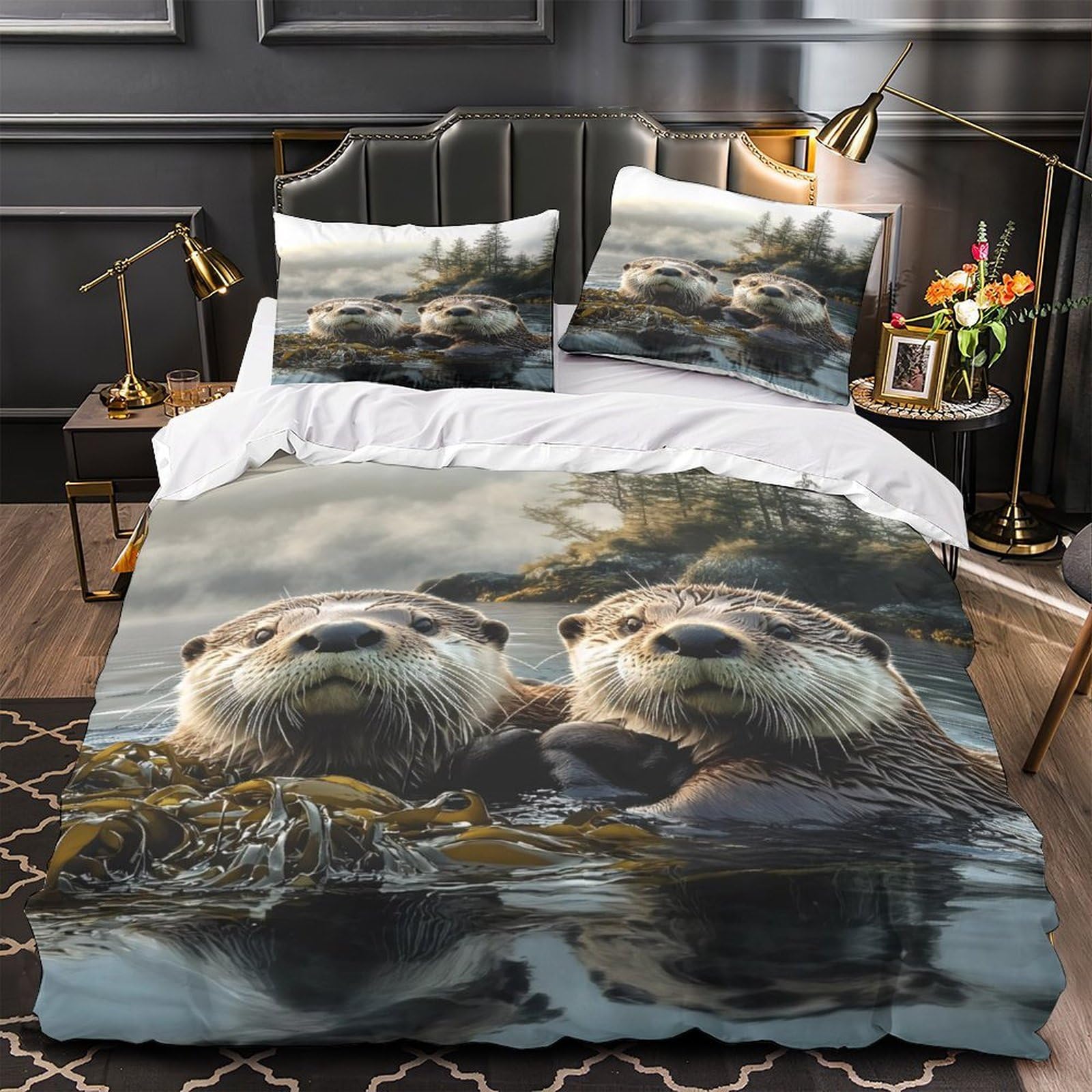 Housse de couette 3D hypoallergénique microfibre respirante Super King
