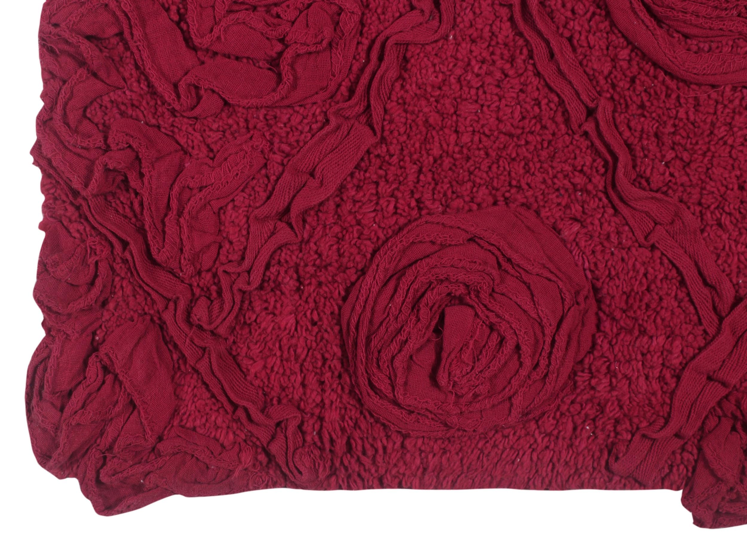 Home Weavers Modesto - Alfombra de baño de algodón Absorbente, Suave, Lavable a máquina, 17 x 24 Pulgadas, Color Rojo