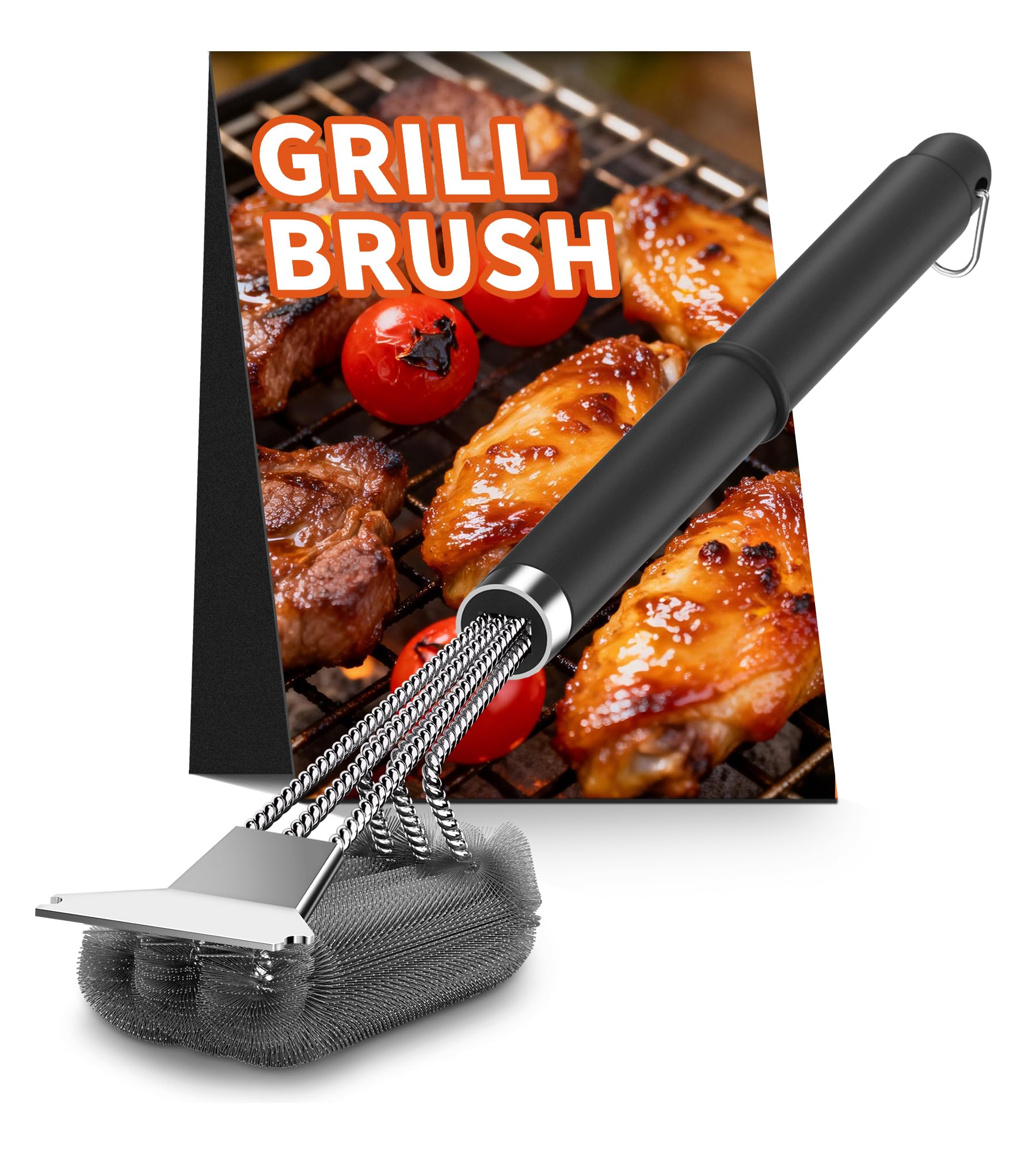 3-in-1 Grillbürste,BBQ-Bürsten, Reinigungsbürste, Robustes Reinigungsset für Gasgrill, Holzkohlegrill