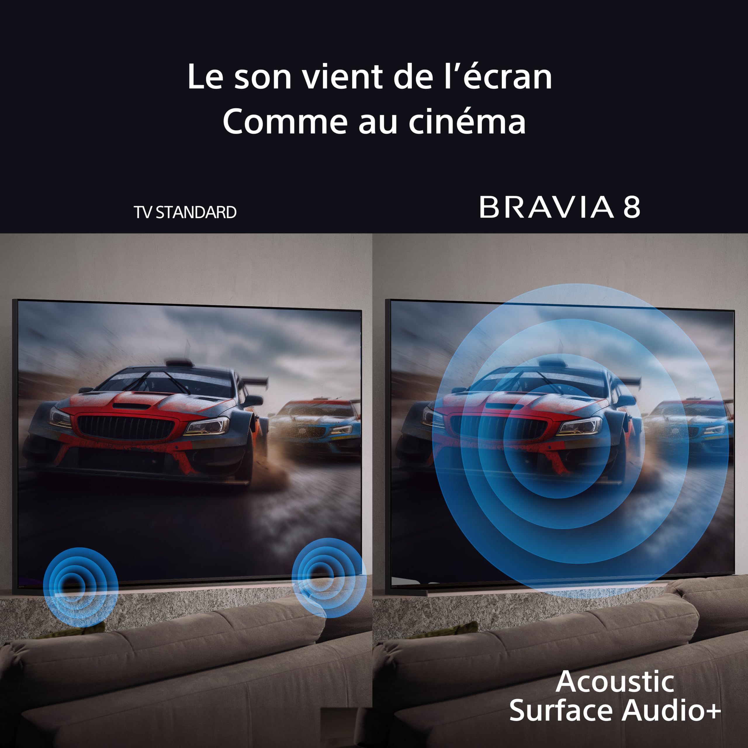 Sony BRAVIA 8 OLED 55 Pouces 4K HDR Google Smart TV |Fonctions Gaming PlayStation 5, IMAX Enhanced, Dolby Vision Atmos, Chromecast, Apple AirPlay, 120Hz K-55XR83