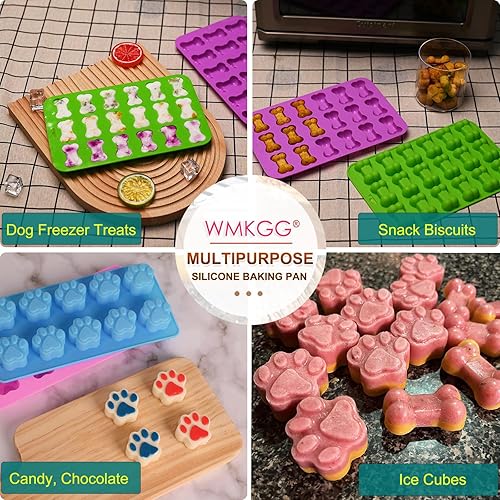 Miniatura 7 de WMKGG Juego de 5 moldes de silicona de grado alimenticio para chocolate, dulces, gelatina, cubitos de hielo, golosinas para perros, galletas