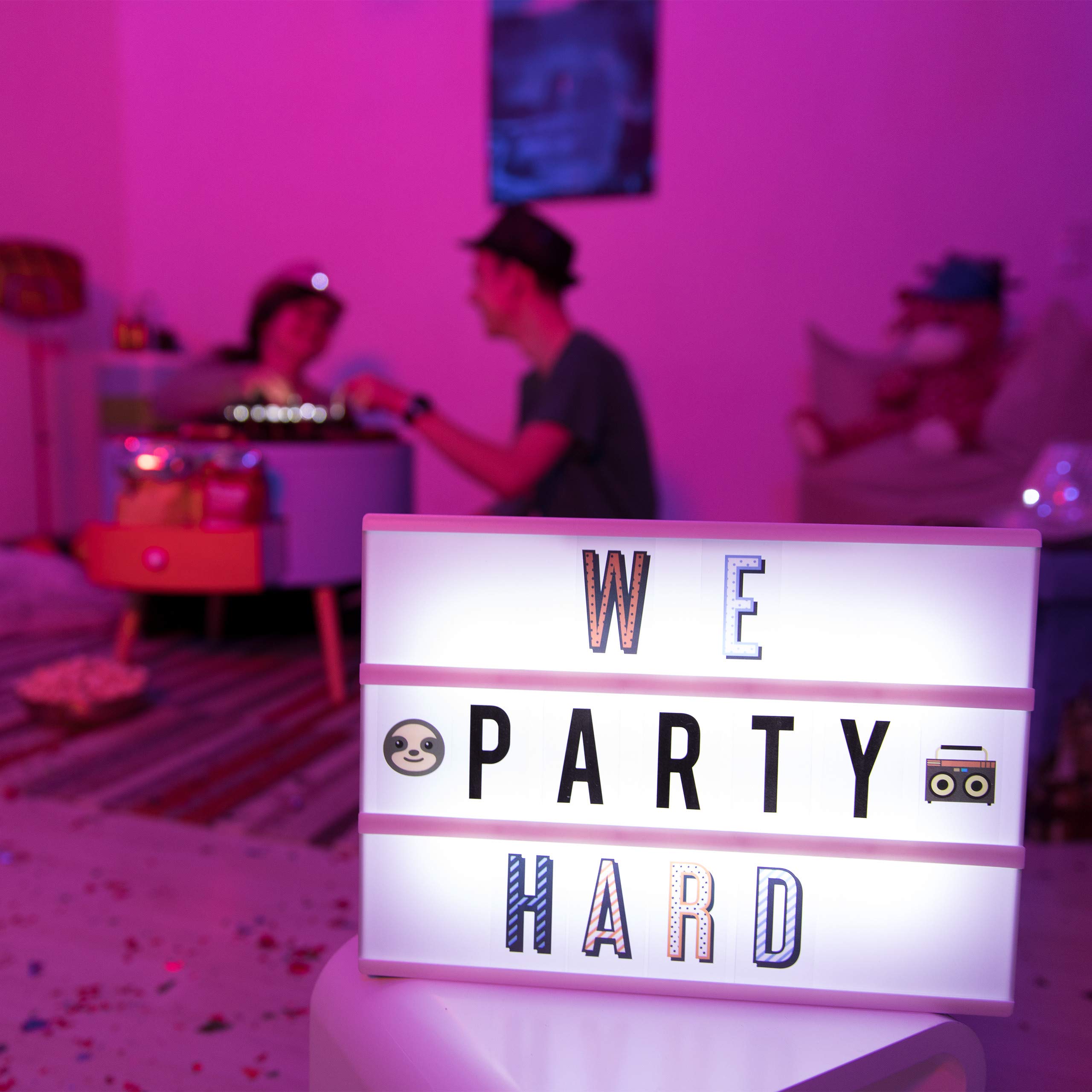 Relaxdays Lightbox zestaw uzupełniający, 240 zwariowanych znaków, rozszerzenie z literami i cyframi, podświetlane pudełko Icons, kolorowe