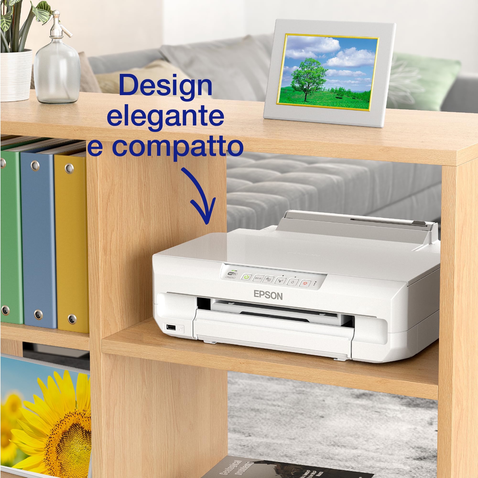 Epson Expression Photo XP-65 Stampante fotografica,Stampa fronte/retro in A4 anche da mobile,Inchiostri Claria Photo HD a 6 colori,Stampe che durano a lungo,Wi-Fi e Wi-Fi Direct,Doppio vassoio carta