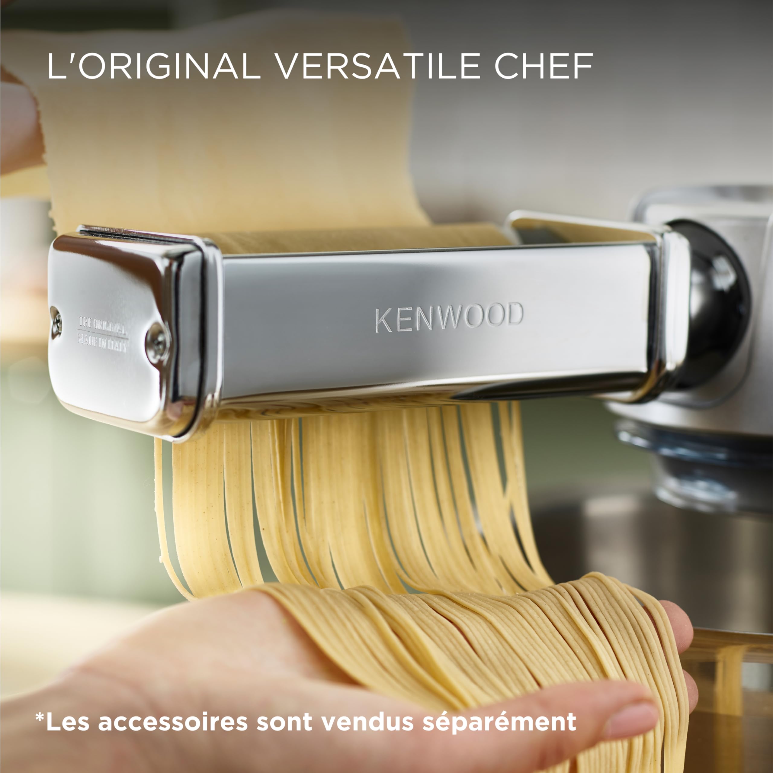 Kenwood KVL4100S Robot pâtissier planétaire Chef XL, robot de cuisine mixeur, 1200 W, grand bol de 6,7 litres, 3 accessoires de mélange, réglage électronique de la vitesse et Pulse, acier, argent