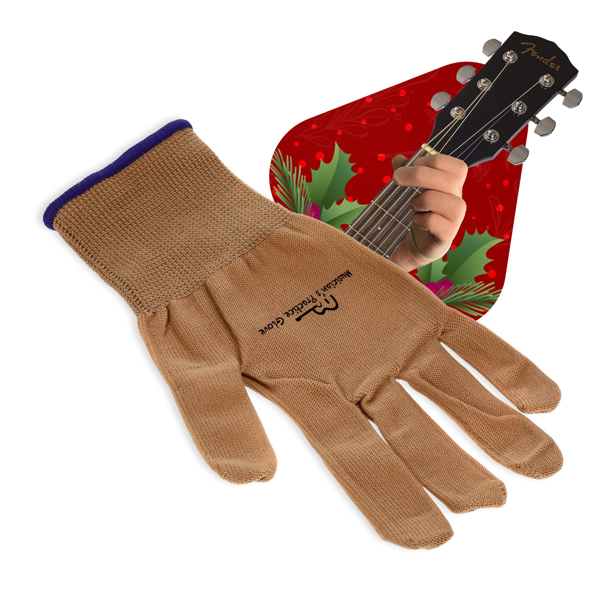 Musician's Practice Glove - 1 Glove - Finger & Hand Issues (X-Small, Beige)