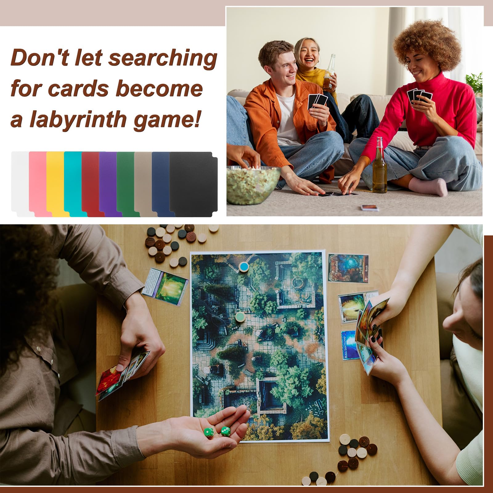 uxcell Scatola portaoggetti per carte collezionabili, in pelle, chiusura magnetica, per oltre 1800 carte con 10 divisori per giochi di magia, nero/verde scuro