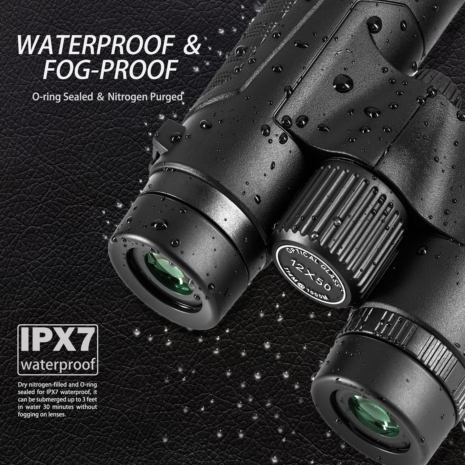 Designed in USA Hawkwill 12x50 Binoculars for Adults, Large Eyepiece Waterproof Binoculars with Low Light Night Vision, BaK4 Prism Binoculars for Bird Watching, Hunting, Outdoor Sports : Camera & Photo