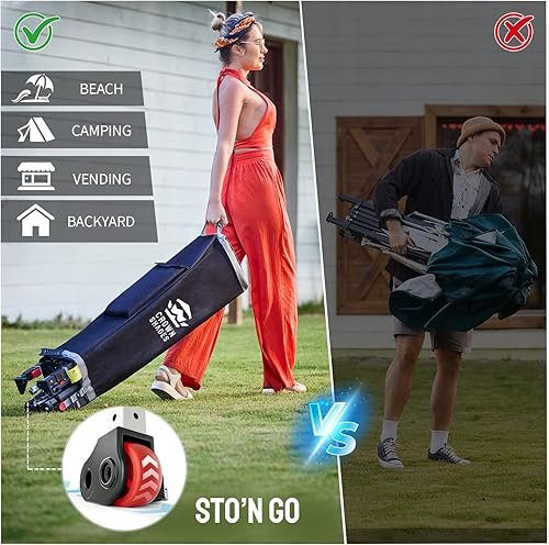 Miniatura 5 de CROWN SHADES - Toldo desplegable de 10 x 10 pies con 1 pared lateral, tienda de campaña de playa que se arma con solo presionar un botón, glorieta