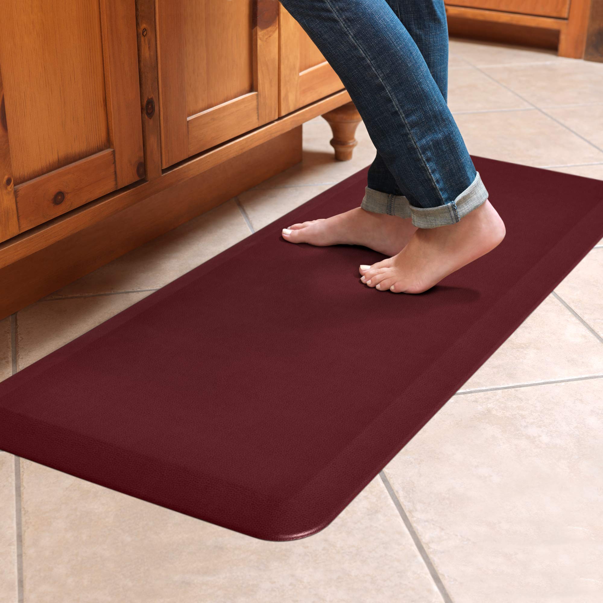 NewLife by GelPro Tapis de sol de cuisine anti-fatigue et confortable, 50,8 x 121,9 cm, surface résistante aux taches de canneberge avec noyau en mousse ergonomique de 1,9 cm d'épaisseur pour la santé