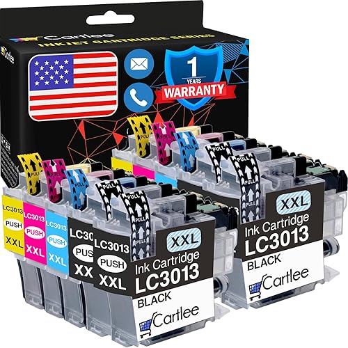 Cartlee Paquete de 10 cartuchos de tinta compatibles de repuesto para cartuchos de tinta LC3013 LC-3013 BKCMY LC3011 para cartuchos de tinta Brother