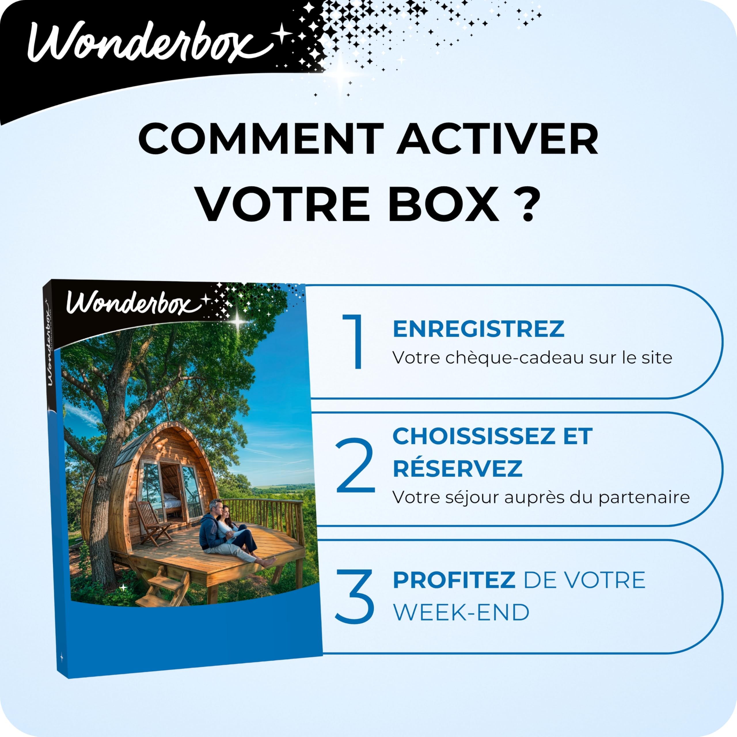 Wonderbox - Insolite - Nuit en Duo - Coffret Cadeau - Idée Cadeau Séjours