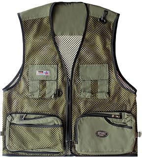 MXDVSN Men's Outdoor Vest Multi Pocket Gilet Mesh Quick Dry Work Waistcoats Jacket Summer Sleeveless Fishing Outerwear Photography Travel Top ArmyGreen-XL