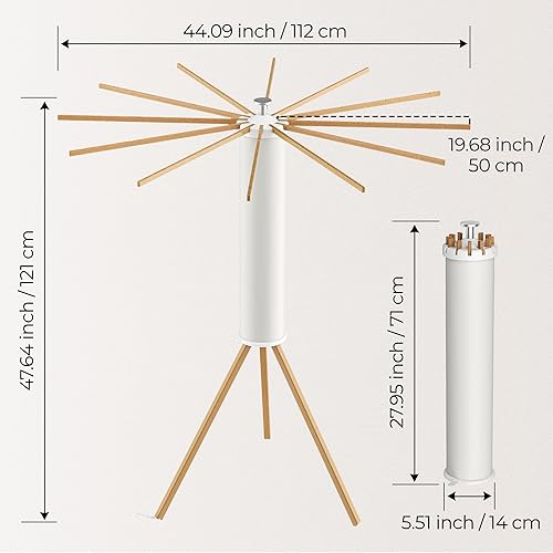 Miniatura 2 de Estante de secado de ropa con trípode, estante portátil y plegable para ahorrar espacio, estante para secadora de ropa, balcón, dormitorio, hogar