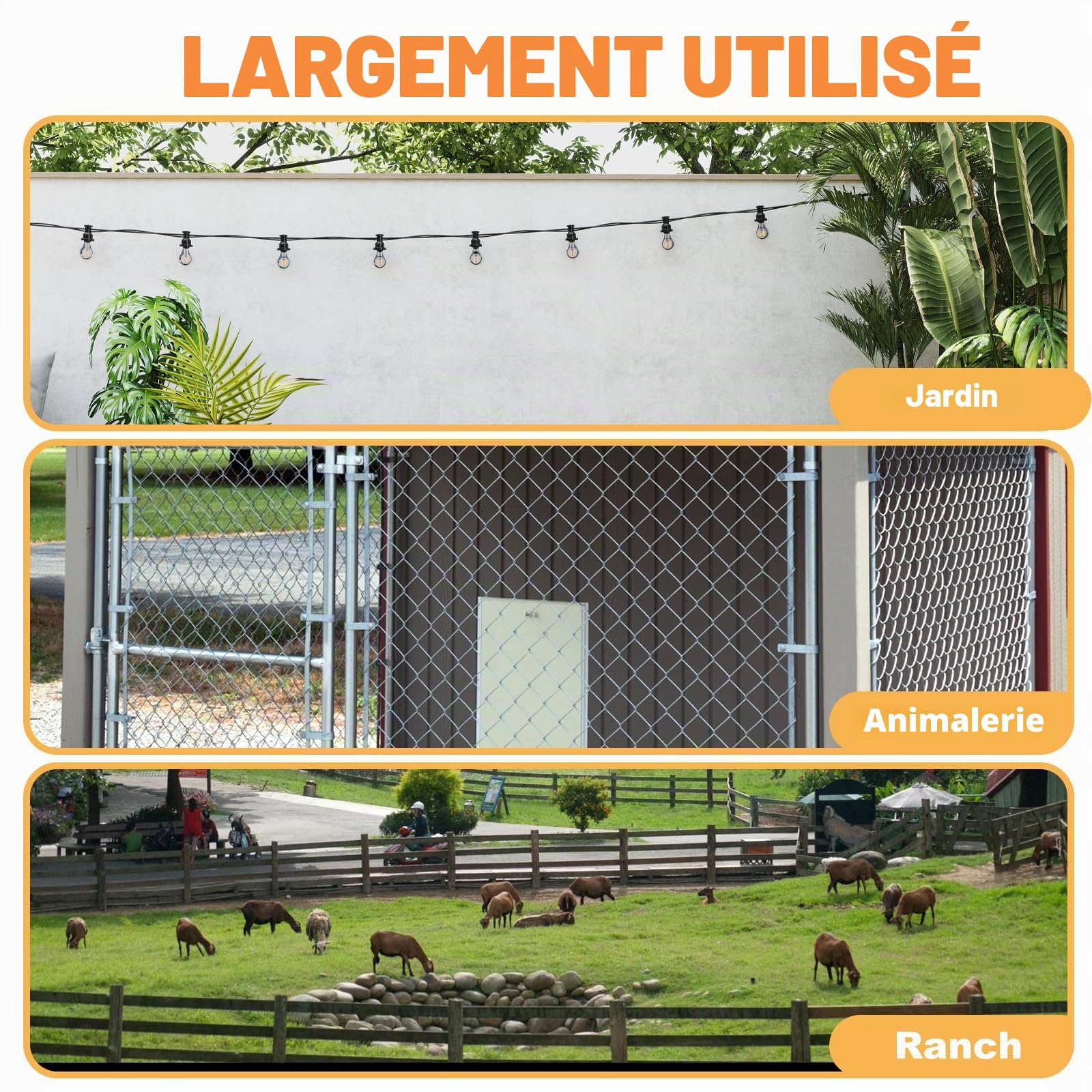 AKOLAFE Lot de 50 isolateurs de clôture électrique à vis dans les anneaux de clôture électrique à vis longues en maille métallique isolateur de poteau en bois pour cordes, fils et brins
