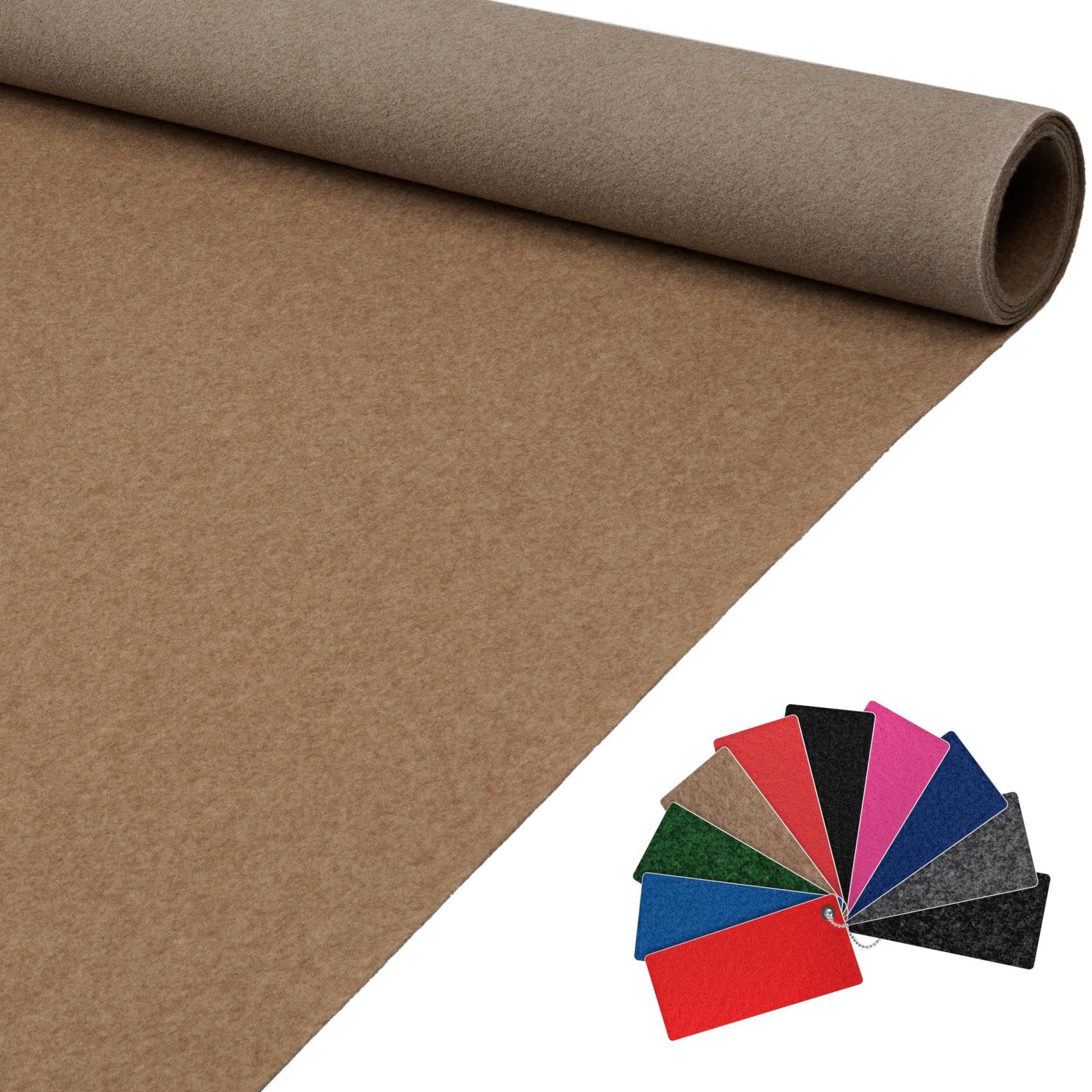 Messeteppich Event Teppich Teppich Läufer Meterware Hochzeitsteppich Empfangsteppich VIP Alex Läufer Flur 1000 x 100 cm Beige