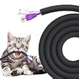 Dog and Cat Cord Protector 10ft - 3/8inch, Flexible Cable Sleeve for Easy Cord Management, Protects Cables from Pets Chewing, Ideal for USB, Power, Audio and Video Cords - Black