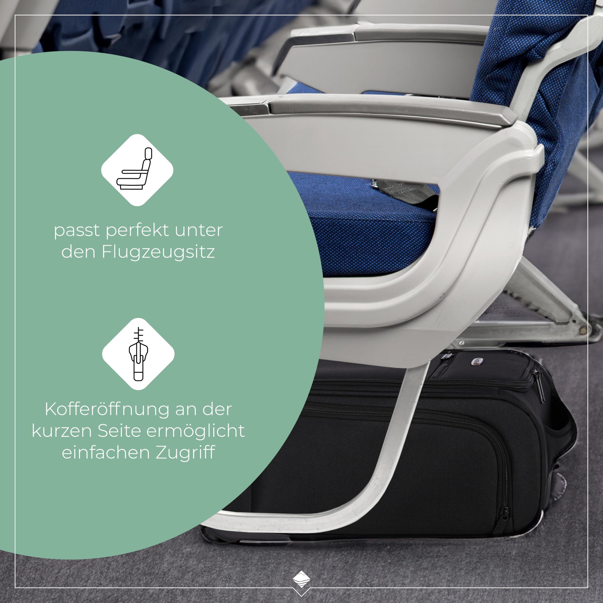 Travelite Handgepäck Koffer leicht, mit Liquids Bag, 2 Rollen, Cabin Underseater, Weichgepäck Trolley klein, 43cm, 28 Liter