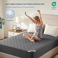 Vista 3 de BEDLORE Protector de colchón impermeable, protector de colchón tamaño King con bolsillo profundo de 6 a 18 pulgadas de profundidad, funda de colchón