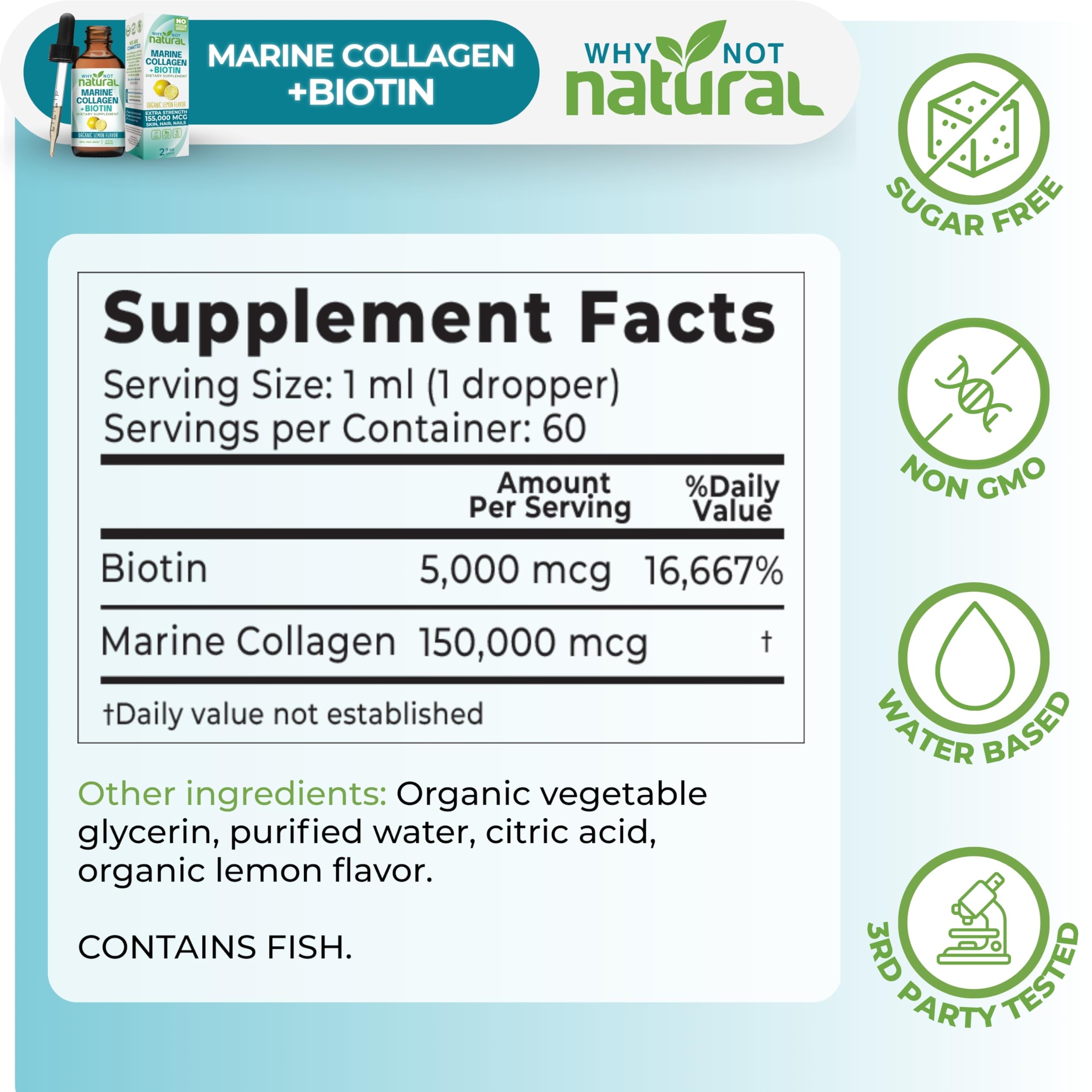 Liquid Collagen Plus Biotin Drops - Supplement for Hair, Skin, and Nails — Amazon image 4