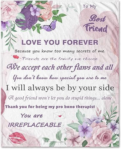 Miniatura 1 de Manta suave con diseño de flores, color morado, brillante, ligera, con diseño de mariposa, manta de felpa para viajes, regalos de cumpleaños para