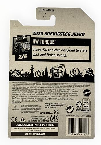 Miniatura 2 de Hot Wheels 2020 Koenigsegg Jesko, Par 25 - Blanco