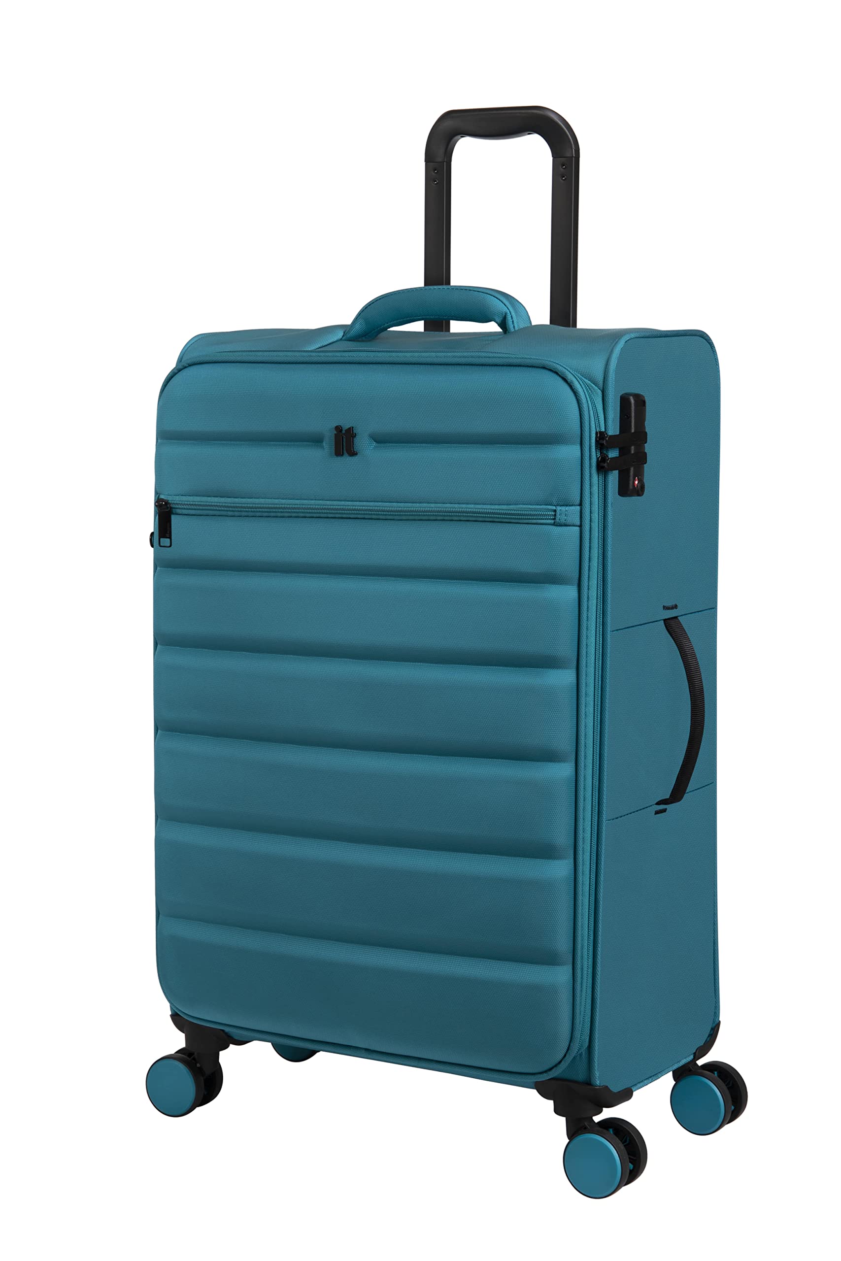 CensusTeal Blue Medium-71cm Softsided 8 Wheel Trolley Bag with TSA Lock Check in Luggage-image-12