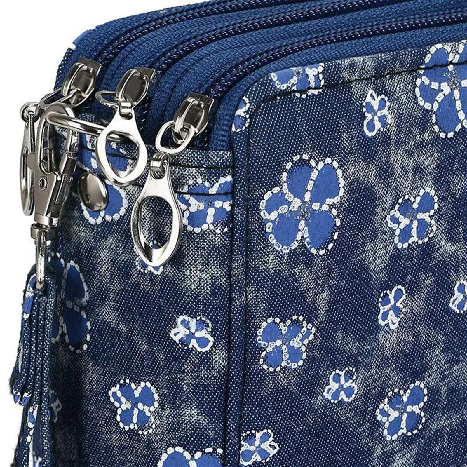FedermäPpchen Buntstiftetui mit 120 Fächern, Stifteetui aus Oxford-Stoff mit Fächern, Bleistifthalter for Aquarellstifte(Blue)