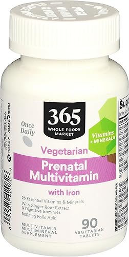 365 by Whole Foods Market, Multivitamínico prenatal con hierro, vegetariano, 90