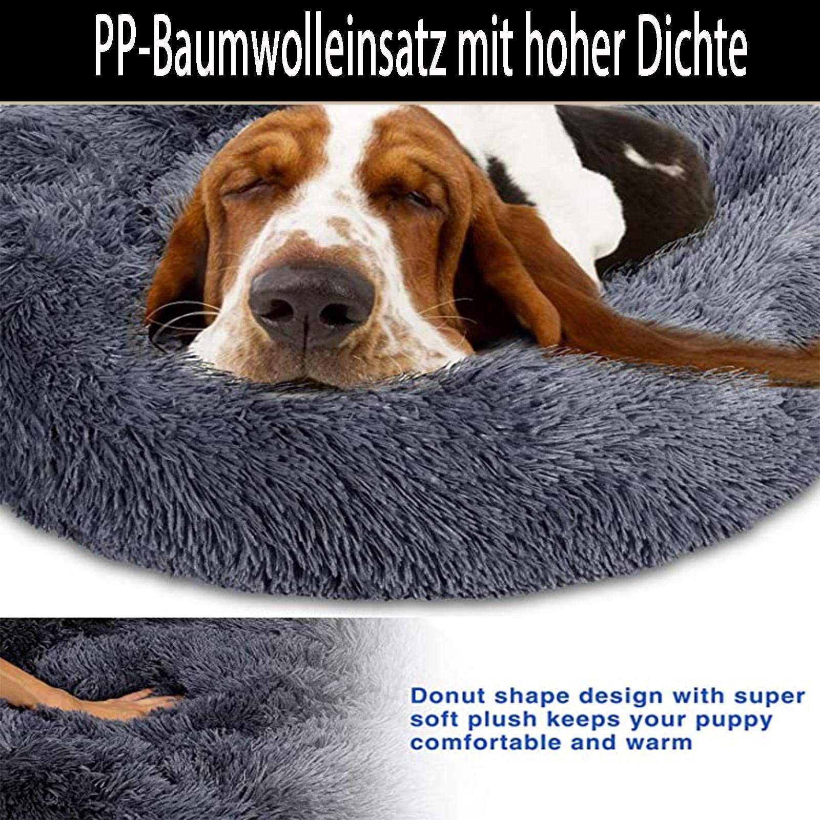 LINRUI Donut Hundebett XXL – Orthopädisches Memory Foam Kissen Für Große Hunde, Waschbar & Kuschelig