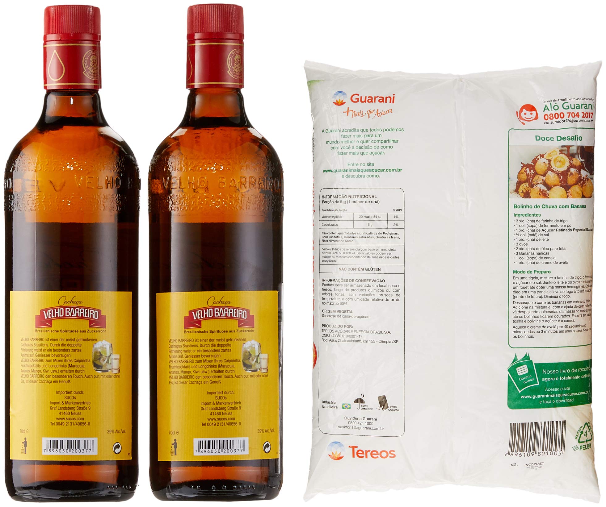 Velho Barreiro Caipirinha Set Cachaca (2 x 0.7 l)