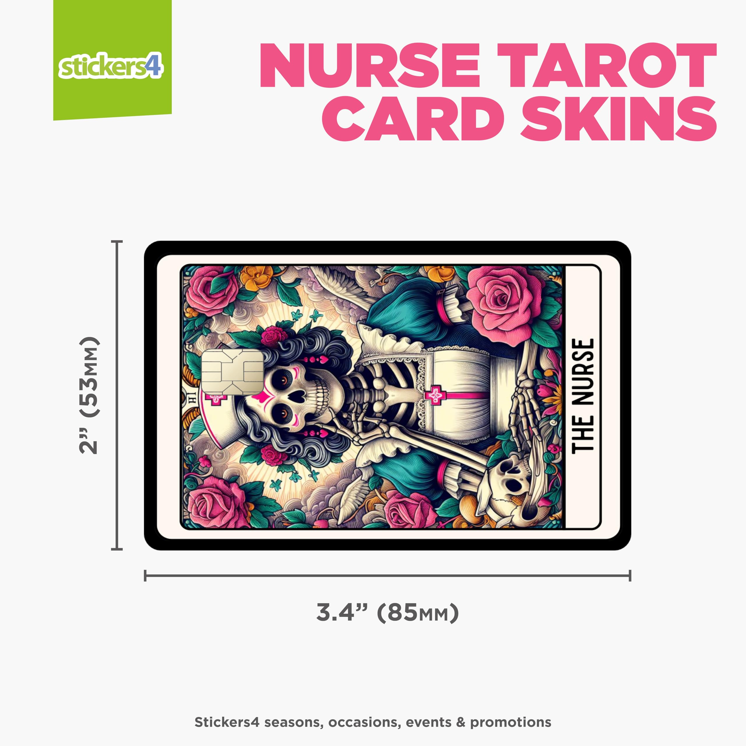 4 x Bad Nurse Card Sticker, Credit Card Sticker to use as Credit Card Skin, Debit Card Sticker for use as Debit Card Skin - Image 3