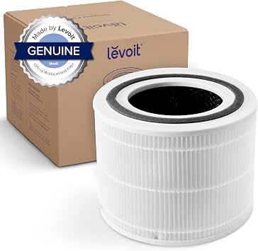 LEVOIT Air Purifier for Home Bedroom & Core 300 Air Purifier Replacement Filter, 3-In-1 Filter, Efficiency Activated Carbon, Core300-RF, 1 Pack, White