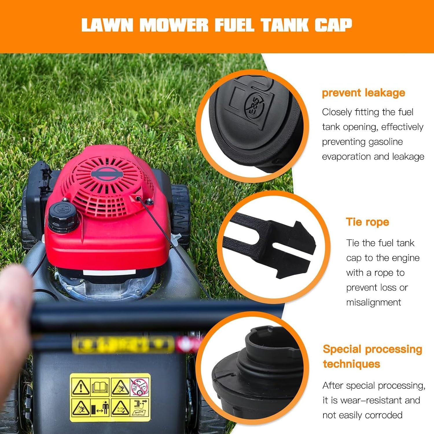 New 2x Fuel Tank Cap Lawn Mower Gas Cap Fits for Craftsman Husqvarna Toro Troy-Bilt Lawnmower