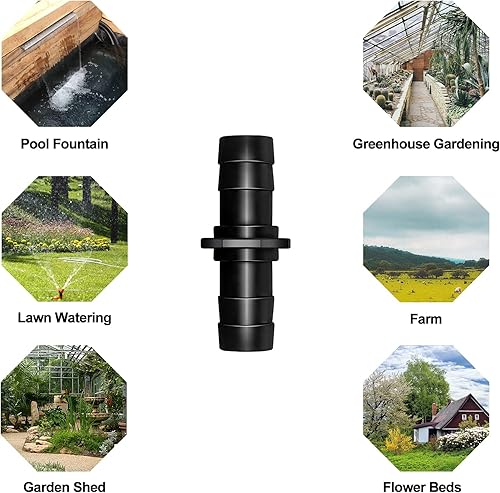 Miniatura 5 de LONGRUN Adaptador de manguera de estanque de acoplamiento de 1 pulgada, conector rápido de manguera de jardín, con 4 abrazaderas para tubo de fuente