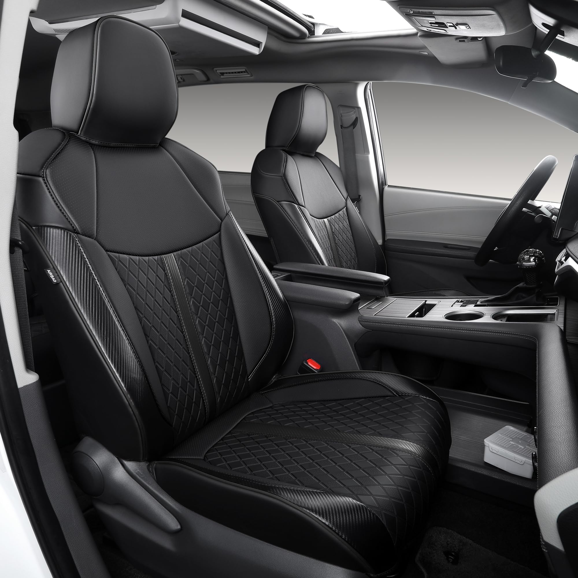 Photo 1 of OURPLOT Custom Fit Sienna Seat Covers for 2021-2026 Toyota Sienna 7-Seat XLE XSE Woodland Limited Platinum [Ottoman Not Covered], Waterproof Faux Leather Full Set Airbag Compatible (Black)