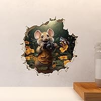 Vista 5 de Pegatina de pared 3D con agujero de ratón para fotógrafo, diseño de ratón