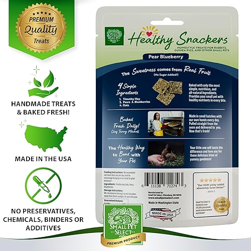 Miniatura 8 de Small Pet Select Healthy Snackers - Mini galletas de plátano de manzana, 2 onzas