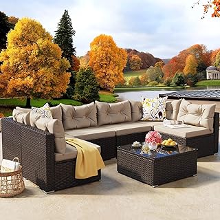 Sponsored Ad - YITAHOME 7 Pieces Patio Furniture Set,All-Weather Rattan Patio Conversation Set,Outdoor Sectional Sofa PE R...