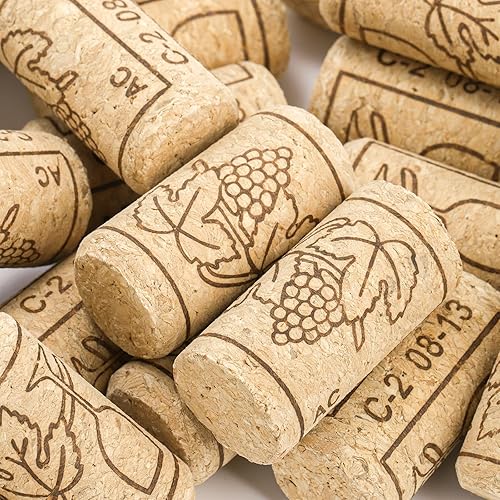 Miniatura 7 de Tebery Paquete de 150 corchos de vino naturales #8, 78 pulgadas x 1 34 pulgadas, tapón de vino recto de alta calidad, tapón de vino para corchar,