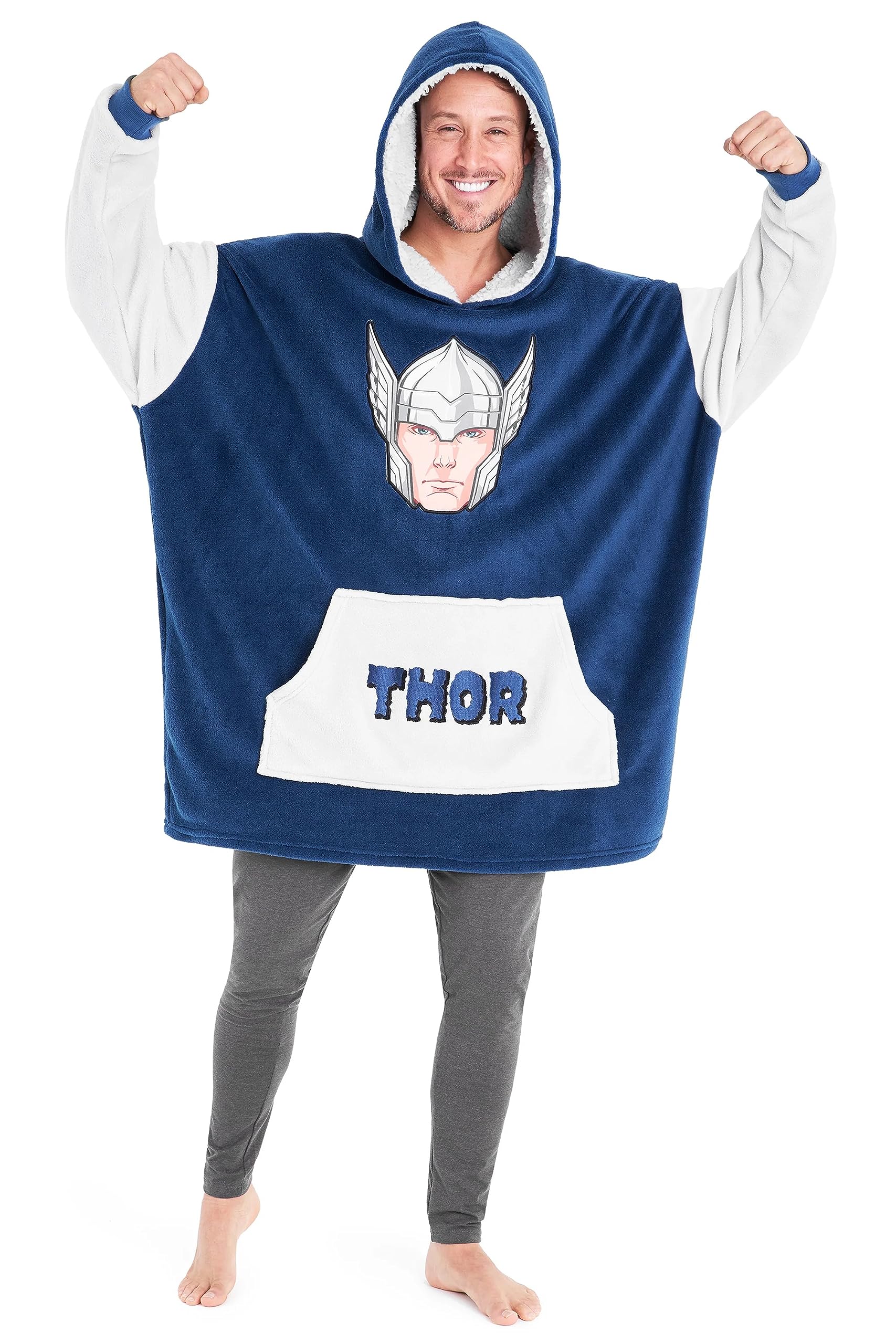 Marvel Felpa Uomo con Cappuccio Felpe Oversize Uomo in Pile Supereroi Avengers Captain America