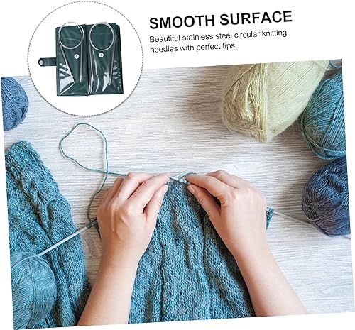 Miniatura 3 de Housoutil 11 Uds. Suministros de tejer, alfombras redondas trenzadas, alfombras circulares, agujas de tejer circulares de 16 pulgadas, agujas de